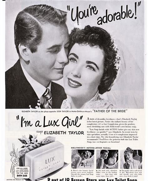 vintageads lux soap  elizabeth taylor beauty ad vintage ads
