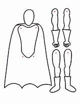 Superhero Template Outline Coloring Body Pages Hero Super Printable Templates Color Own Make Paper Kids Cape Doll Paperdoll Cut Superman sketch template