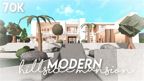 modern hillside mansion bloxburg build youtube