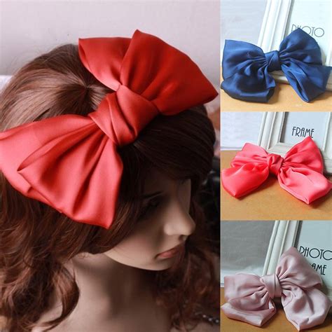 bowknot hair clips fashion navy blue double deck hairpin headwear large