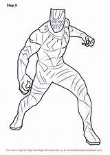 Panther Drawing Draw Civil War America Captain Step Tutorials Sci Fi sketch template