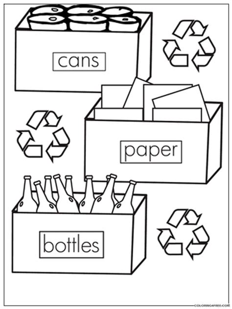 recycling coloring pages educational recycling  printable