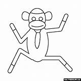 Monkey Sock Coloring Pages Thecolor Online sketch template
