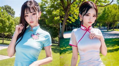 [4k Lookbook] Ai Beauty Try On Cheongsam 旗袍 チョンサム 청삼 Series 38