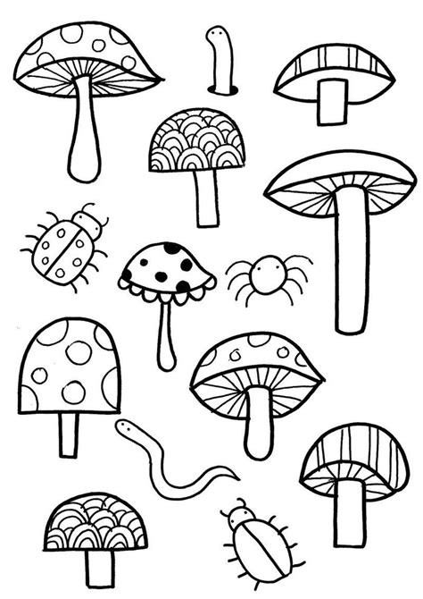 mushrooms coloring pages clowncoloringpages