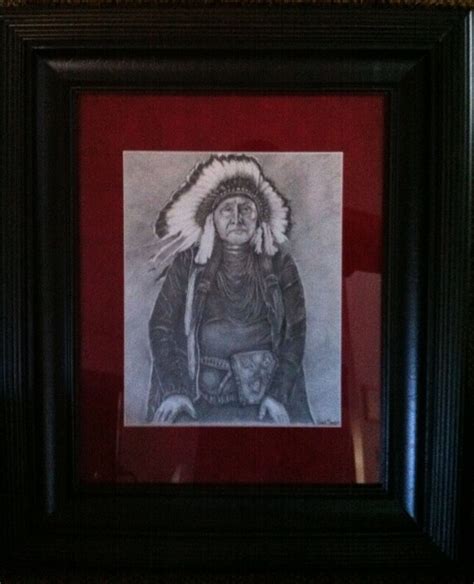 native american pencil original drawing art drawing
