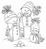 Stamps Christmas Snowman Digital Coloring Pages Snowmen Choose Board Templates Trio sketch template