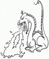 Dragon Fire Breathing Coloring Drawing Pages Getdrawings sketch template