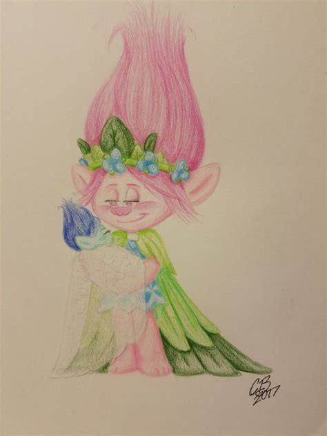 queen poppy  baby princess willow trolls poppy coloring page