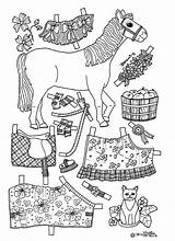 Puppets Papieren Poppen Dol Speelgoed Heste Horses sketch template