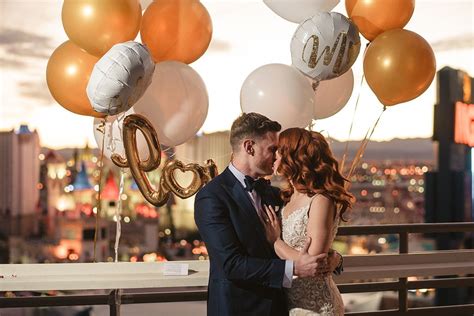 low key vegas hotel suite wedding with take out donuts and 70s flair