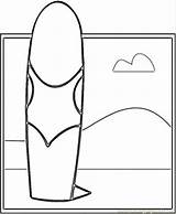 Coloring Surfboard sketch template