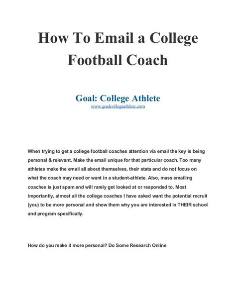 letter  college coach unique   email  college
