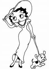 Betty Boop Coloring Pages Printable Color Kids Children Print Characters Justcolor sketch template