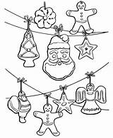Coloring Christmas Ornament Ornaments Pages Cookie Kids sketch template