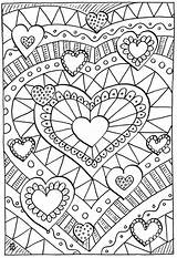 Coloring Pages Adults Heart Hearts sketch template