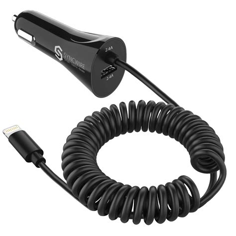 syncwire iphone car charger wv  mfi certified lightning car