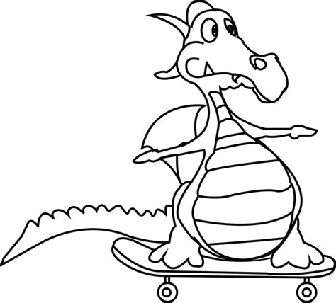 nice cartoon dragon  funny coloring page dinosaur coloring pages