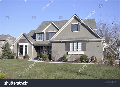 neat average luxury suburban family house living  north america