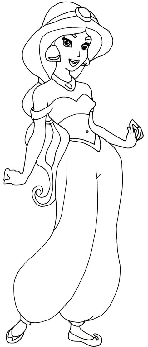 princess jasmine coloring pages  getdrawings