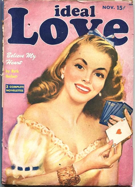 Ideal Love 11 1949 Pin Up Girl Ace Of Hearts Card Cvr Pulp Romance