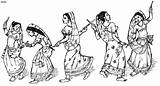 Garba Coloring Gujarat Dances Sketch 4to40 Hindu sketch template