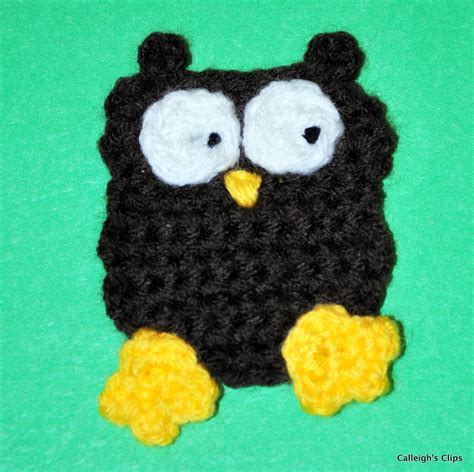 calleighs clips crochet creations owl applique crochet pattern