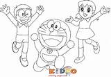 Doraemon Coloring Nobita Dorami Pages Kids Drawing Shizuka Print sketch template