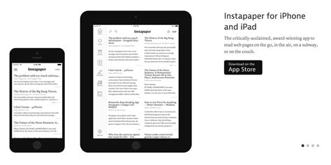 popular ios reader app instapaper  offering premium subscription features   reg yr