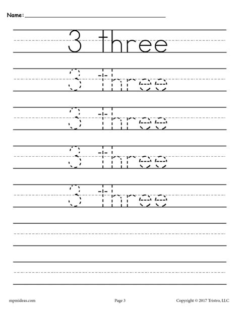 number  tracing worksheet number  handwriting worksheet supplyme