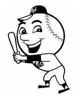 Mr Met Coloring Baseball Mascot Cartoon Tarp Pages Template sketch template