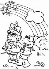Kermit Frog Coloring Pages Piggy Miss Drawing Printable Getdrawings Getcolorings Looking Comments Muppets sketch template