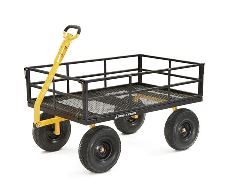 gorilla carts gor  heavy duty steel utility cart  removable
