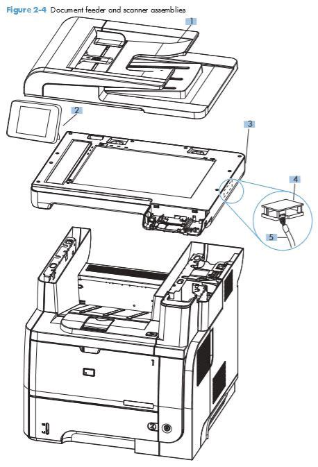 part diagrams hp laserjet enterprise  mfp   printer