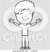 Adolescent Teenage Arms Boy Happy Open Outlined Coloring Clipart Vector Cartoon Cory Thoman sketch template