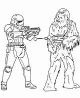 Chewbacca Coloring Storm Trooper Wars Star Printable Print sketch template