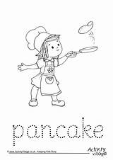 Pancake Children Colouring Pages Tracing Worksheet Colour Pancakes Activities Word Visit sketch template