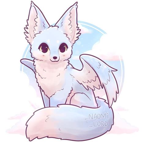 drawing   small white dog  angel wings