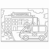 Krankenwagen Krankenhaus Arztes Ausmalbild Myloview Produktbeschreibung sketch template
