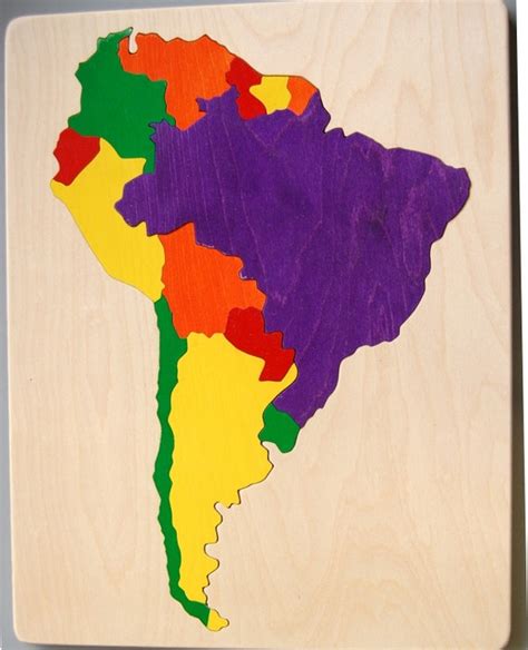 south america wooden map puzzle educational gift  kids