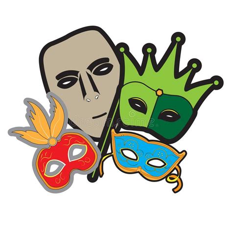 set  carnival masks stock vector illustration  isolated
