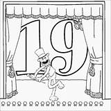 19 Number Coloring Pages Grover Street Sesame Color Printfree Printable Nineteen Cn Countdown Match Getcolorings sketch template