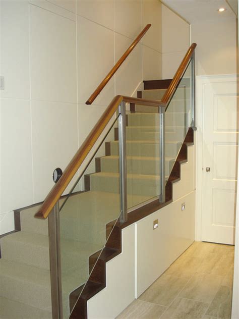 Straight Stairs With Glass Panels