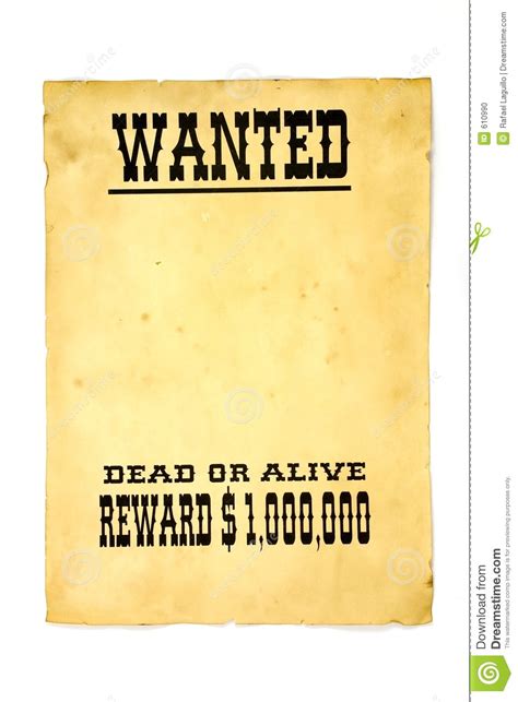 wanted poster stock photo image