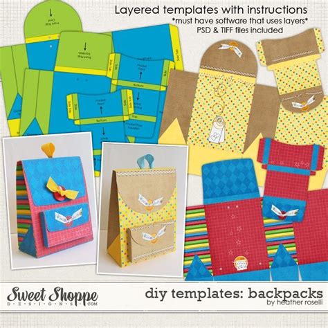 diy printable templates backpacks  heather roselli scrapbook box