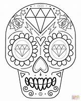 Coloring Skull Sugar Pages Easy Printable Popular sketch template