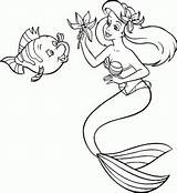 Coloring Mermaid Little Kids Pages Printable Disney Funny Color sketch template
