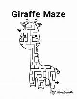 Maze Giraffe Mazes Printable Museprintables Kids Preschool Zoo Easy Letter Creative Activities sketch template