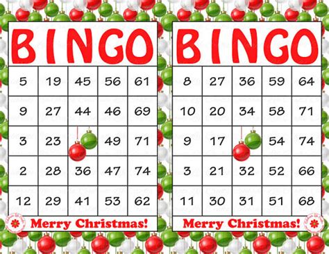 printable christmas bingo kits     printablee