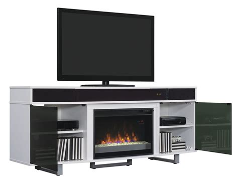 enterprise  electric fireplace media stand wh